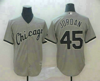Men's Chicago White Sox #45 Michael Jordan Grey Stitched MLB Cool Base Jersey Men's Chicago White Sox #45 Michael Jordan Grey Stitched MLB Cool Base Jersey