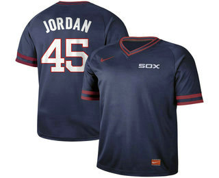 Men's Chicago White Sox #45 Michael Jordan Navy Blue Nike Cooperstown Collection Legend V Neck Jersey Men's Chicago White Sox #45 Michael Jordan Navy Blue Nike Cooperstown Collection Legend V Neck Jersey