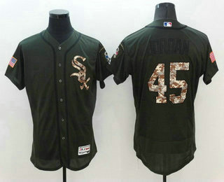 Men's Chicago White Sox #45 Michael Jordan Retired Green Salute to Service 2016 Flexbase Majestic Baseball Jersey Men's Chicago White Sox #45 Michael Jordan Retired Green Salute to Service 2016 Flexbase Majestic Baseball Jersey
