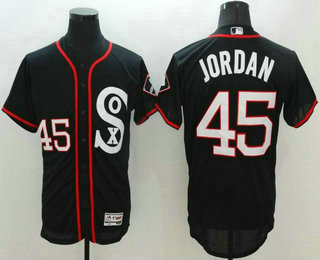 Men's Chicago White Sox #45 Michael Jordan Retired Retired Black Retro 2016 Flexbase Majestic Baseball Jersey Men's Chicago White Sox #45 Michael Jordan Retired Retired Black Retro 2016 Flexbase Majestic Baseball Jersey