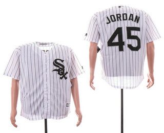Men's Chicago White Sox #45 Michael Jordan White Home Stitched MLB Cool Base Jersey Men's Chicago White Sox #45 Michael Jordan White Home Stitched MLB Cool Base Jersey