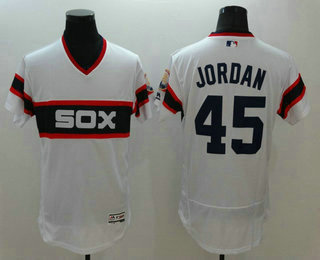 Men's Chicago White Sox #45 Michael Jordan White Pullover Flexbase 2016 MLB Player Jersey Men's Chicago White Sox #45 Michael Jordan White Pullover Flexbase 2016 MLB Player Jersey