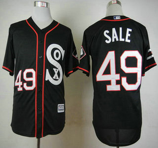 Men's Chicago White Sox #49 Chris Sale 2015 Black Jersey Men's Chicago White Sox #49 Chris Sale 2015 Black Jersey