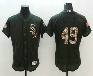 Men's Chicago White Sox #49 Chris Sale Green Salute to Service 2016 Flexbase Majestic Baseball Jersey Men's Chicago White Sox #49 Chris Sale Green Salute to Service 2016 Flexbase Majestic Baseball Jersey