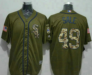 Men's Chicago White Sox #49 Chris Sale Green Salute to Service Jersey Men's Chicago White Sox #49 Chris Sale Green Salute to Service Jersey