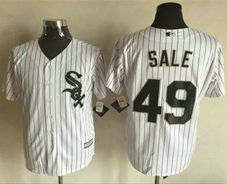 Men's Chicago White Sox #49 Chris Sale White(Black Strip) New Cool Base Jersey Men's Chicago White Sox #49 Chris Sale White(Black Strip) New Cool Base Jersey