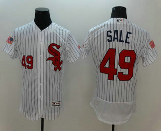 Men's Chicago White Sox #49 Chris Sale White Fashion Stars & Stripes 2016 Flexbase MLB Independence Day Jersey Men's Chicago White Sox #49 Chris Sale White Fashion Stars & Stripes 2016 Flexbase MLB Independence Day Jersey
