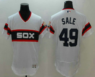 Men's Chicago White Sox #49 Chris Sale White Pullover 2016 Flexbase Majestic Baseball Jersey Men's Chicago White Sox #49 Chris Sale White Pullover 2016 Flexbase Majestic Baseball Jersey