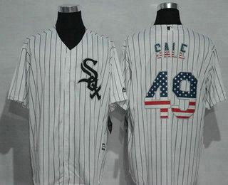Men's Chicago White Sox #49 Chris Sale White USA Flag Fashion MLB Baseball Jersey Men's Chicago White Sox #49 Chris Sale White USA Flag Fashion MLB Baseball Jersey
