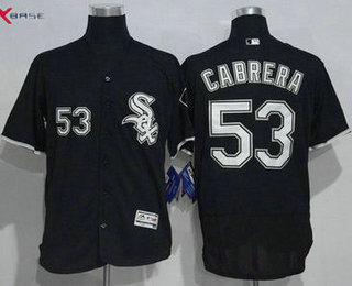 Men's Chicago White Sox #53 Melky Cabrera Black Stitched MLB 2016 Majestic Flex Base Jersey Men's Chicago White Sox #53 Melky Cabrera Black Stitched MLB 2016 Majestic Flex Base Jersey
