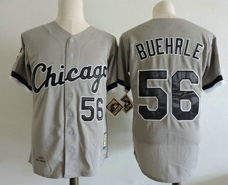 Men's Chicago White Sox #56 Mark Buehrle Gray Road 2005 World Series Patch Stitched MLB Majestic Cooperstown Collection Jersey Men's Chicago White Sox #56 Mark Buehrle Gray Road 2005 World Series Patch Stitched MLB Majestic Cooperstown Collection Jersey