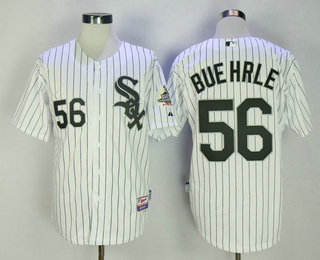 Men's Chicago White Sox #56 Mark Buehrle White Home 2005 World Series Patch Stitched MLB Majestic Cooperstown Collection Jersey Men's Chicago White Sox #56 Mark Buehrle White Home 2005 World Series Patch Stitched MLB Majestic Cooperstown Collection Jersey