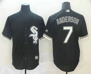 Men's Chicago White Sox #7 Tim Anderson Black Stitched MLB Cool Base Jersey Men's Chicago White Sox #7 Tim Anderson Black Stitched MLB Cool Base Jersey