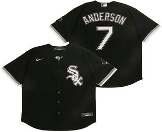Men's Chicago White Sox #7 Tim Anderson Black Stitched MLB Flex Base Nike Jersey Men's Chicago White Sox #7 Tim Anderson Black Stitched MLB Flex Base Nike Jersey