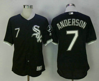 Men's Chicago White Sox #7 Tim Anderson Black Stitched MLB Majestic Flex Base Jersey Men's Chicago White Sox #7 Tim Anderson Black Stitched MLB Majestic Flex Base Jersey