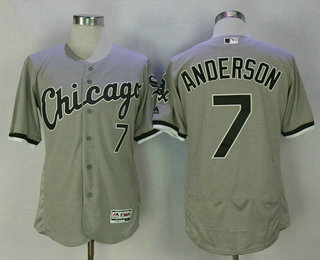 Men's Chicago White Sox #7 Tim Anderson Gray Road Stitched MLB Majestic Flex Base Jersey Men's Chicago White Sox #7 Tim Anderson Gray Road Stitched MLB Majestic Flex Base Jersey