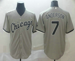 Men's Chicago White Sox #7 Tim Anderson Gray Stitched MLB Cool Base Jersey Men's Chicago White Sox #7 Tim Anderson Gray Stitched MLB Cool Base Jersey