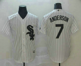 Men's Chicago White Sox #7 Tim Anderson White Stitched MLB Cool Base Jersey Men's Chicago White Sox #7 Tim Anderson White Stitched MLB Cool Base Jersey