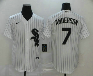 Men's Chicago White Sox #7 Tim Anderson White Stitched MLB Cool Base Nike Jersey Men's Chicago White Sox #7 Tim Anderson White Stitched MLB Cool Base Nike Jersey