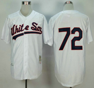Men's Chicago White Sox #72 Carlton Fisk 1990 Throwback White Jersey Men's Chicago White Sox #72 Carlton Fisk 1990 Throwback White Jersey
