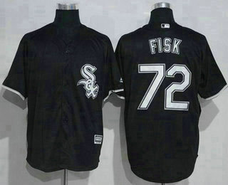 Men's Chicago White Sox #72 Carlton Fisk Black New Cool Base Stitched MLB Jersey Men's Chicago White Sox #72 Carlton Fisk Black New Cool Base Stitched MLB Jersey