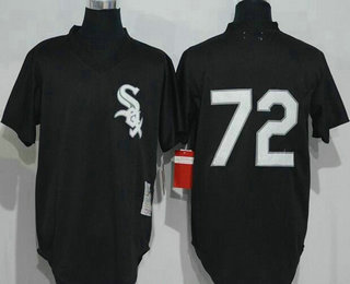 Men's Chicago White Sox #72 Carlton Fisk Black Stitched MLB Cooperstown Mesh Batting Practice Jersey By Mitchell & Ness Men's Chicago White Sox #72 Carlton Fisk Black Stitched MLB Cooperstown Mesh Batting Practice Jersey By Mitchell & Ness