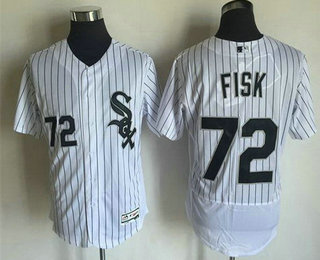 Men's Chicago White Sox #72 Carlton Fisk Retired White Home 2016 Flexbase Majestic Baseball Jersey Men's Chicago White Sox #72 Carlton Fisk Retired White Home 2016 Flexbase Majestic Baseball Jersey