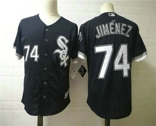 Men's Chicago White Sox #74 Eloy Jimenez Black With Front Number Stitched MLB Cool Base Jersey Men's Chicago White Sox #74 Eloy Jimenez Black With Front Number Stitched MLB Cool Base Jersey