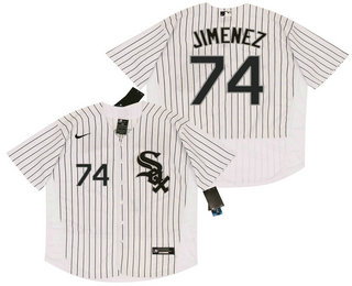 Men's Chicago White Sox #74 Eloy Jiménez White Pinstripe Stitched MLB Flex Base Nike Jersey Men's Chicago White Sox #74 Eloy Jiménez White Pinstripe Stitched MLB Flex Base Nike Jersey