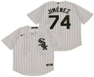 Men's Chicago White Sox #74 Eloy Jimenez White Pinstripe Stitched MLB Cool Base Nike Jersey Men's Chicago White Sox #74 Eloy Jimenez White Pinstripe Stitched MLB Cool Base Nike Jersey