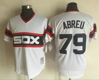 Men's Chicago White Sox #79 Jose Abreu 1983 White Pullover Mitchell & Ness Throwback Jersey Men's Chicago White Sox #79 Jose Abreu 1983 White Pullover Mitchell & Ness Throwback Jersey