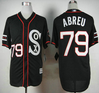 Men's Chicago White Sox #79 Jose Abreu 2015 Black Jersey Men's Chicago White Sox #79 Jose Abreu 2015 Black Jersey