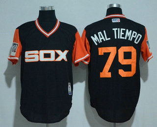 Men's Chicago White Sox #79 Jose Abreu Mal Tiempo Majestic Black 2017 Little League World Series Players Weekend Stitched Nickname Jersey Men's Chicago White Sox #79 Jose Abreu Mal Tiempo Majestic Black 2017 Little League World Series Players Weekend Stitched Nickname Jersey