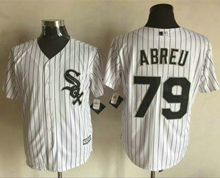 Men's Chicago White Sox #79 Jose Abreu White(Black Strip) New Cool Base Jersey Men's Chicago White Sox #79 Jose Abreu White(Black Strip) New Cool Base Jersey