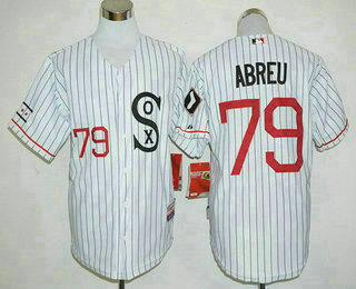 Men's Chicago White Sox #79 Jose Abreu White Pinstirpe SOX 2016 Retro Baseball Jersey Men's Chicago White Sox #79 Jose Abreu White Pinstirpe SOX 2016 Retro Baseball Jersey