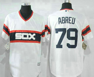 Men's Chicago White Sox #79 Jose Abreu White Pullover Stitched MLB Majestic Cool Base Jersey Men's Chicago White Sox #79 Jose Abreu White Pullover Stitched MLB Majestic Cool Base Jersey