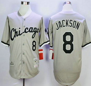 Men's Chicago White Sox #8 Bo Jackson 1993 Grey Mitchell & Ness Throwback Jersey Men's Chicago White Sox #8 Bo Jackson 1993 Grey Mitchell & Ness Throwback Jersey
