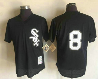 Men's Chicago White Sox #8 Bo Jackson Black Mesh Batting Practice 1993 Throwback Jersey By Mitchell & Ness Men's Chicago White Sox #8 Bo Jackson Black Mesh Batting Practice 1993 Throwback Jersey By Mitchell & Ness