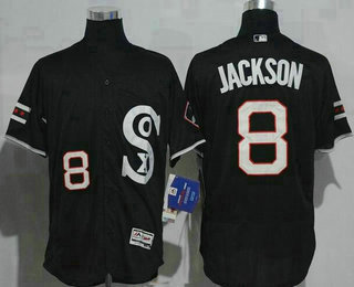 Men's Chicago White Sox #8 Bo Jackson Black Retro Stitched MLB 2016 Majestic Flex Base Jersey Men's Chicago White Sox #8 Bo Jackson Black Retro Stitched MLB 2016 Majestic Flex Base Jersey