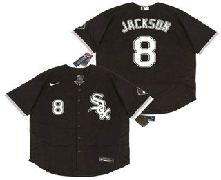 Men's Chicago White Sox #8 Bo Jackson Black Stitched MLB Flex Base Nike Jersey Men's Chicago White Sox #8 Bo Jackson Black Stitched MLB Flex Base Nike Jersey