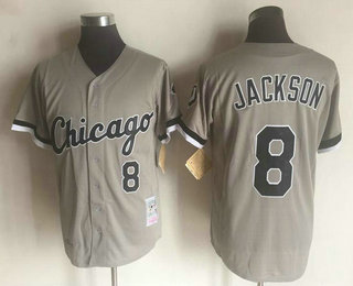 Men's Chicago White Sox #8 Bo Jackson Grey Throwback Jersey By Mitchell & Ness Men's Chicago White Sox #8 Bo Jackson Grey Throwback Jersey By Mitchell & Ness