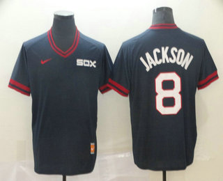 Men's Chicago White Sox #8 Bo Jackson Navy Blue Nike Cooperstown Collection Legend V Neck Jersey Men's Chicago White Sox #8 Bo Jackson Navy Blue Nike Cooperstown Collection Legend V Neck Jersey