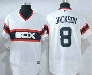 Men's Chicago White Sox #8 Bo Jackson Retired White Pullover Stitched MLB Majestic Cool Base Jersey Men's Chicago White Sox #8 Bo Jackson Retired White Pullover Stitched MLB Majestic Cool Base Jersey