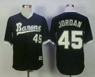 Men's Chicago White Sox Birmingham Barons #45 Michael Jordan Retired Black Stitched Majestic Baseball Jersey Men's Chicago White Sox Birmingham Barons #45 Michael Jordan Retired Black Stitched Majestic Baseball Jersey