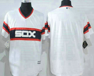 Men's Chicago White Sox Blank White Pullover Stitched MLB Majestic Cool Base Jersey Men's Chicago White Sox Blank White Pullover Stitched MLB Majestic Cool Base Jersey