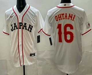 Men's Japan #16 Shohei Ohtani White 2026 World Baseball Classic Cool Base Jersey