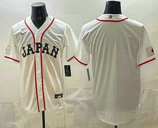 Men's Japan Blank White 2026 World Classic Baseball Jersey