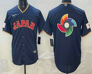 Men's Japan Team Big Logo Navy 2026 World Baseball Classic Cool Base Jersey