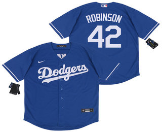 Men's Los Angeles Dodgers #42 Jackie Robinson Blue Stitched MLB Cool Base Nike Jersey