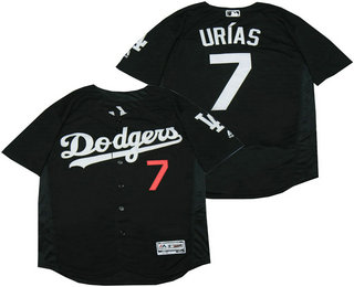 Men's Los Angeles Dodgers #7 Julio Urias Black Stitched MLB Flex Base Jersey